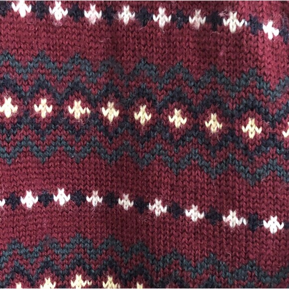 JG Hook 100% Wool Cardigan Sweater Womens Size M VTG 70s Birdseye Burgundy FLAWS - Picture 6 of 16